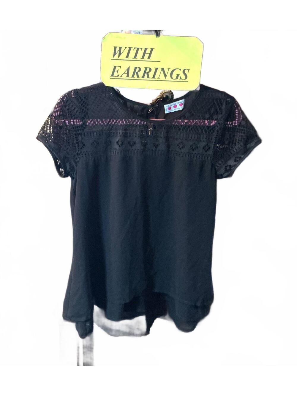L Meow Top & Cat Earrings